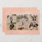 赤面ピンク冬葉5枚コラージュ シーズンカード (正面/裏面)