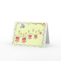 赤面ピンク出血ハートサンキューカード