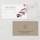 赤面ピンク動物水色ブレスレット表示ロゴ 名刺 (正面/裏面)