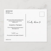 赤面ピンク卒業と今の卒業写真 案内ポストカード (裏面)