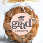 赤面ピンク卒業はっきりしたモダンタイポグラフィ ラウンドシール