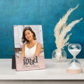 赤面ピンク卒業写真はっきりしたタイポグラフィモダン フォトプラーク (側面)