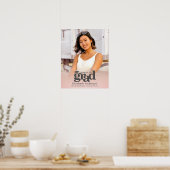 赤面ピンク卒業写真はっきりしたタイポグラフィモダン ポスター (キッチン)