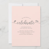 赤面ピンク卒業4フォトスクリプトモダンハート 案内状 (裏面)