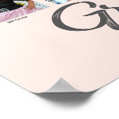 赤面ピンク卒業K-12フォトコラージスクリプト ポスター (角)