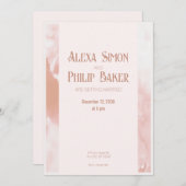 赤面ピンク単色水結婚色 招待状 (正面/裏面)