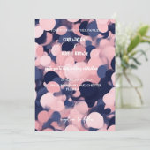 赤面ピンク及びブルー結婚式招待状カード 招待状 (スタンド正面)