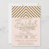 赤面ピンク及び金ゴールドグリッターブライダルシャワー招待状 招待状 (正面)