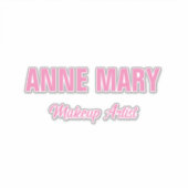 赤面ピンク名前をカスタムするメイクアップアーティストビジネス シール (正面)