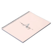 赤面ピンク名前をカスタムするモノグラムギフトの好意ガーリー ノートブック (左側)