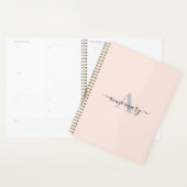 赤面ピンク名前をカスタムするモノグラムギフトの好意ガーリー プランナー手帳 (ディスプレー)