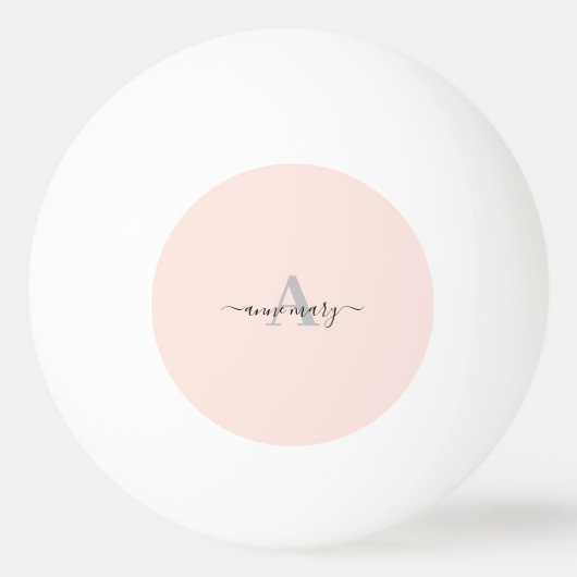 赤面ピンク名前をカスタムするモノグラムギフトの好意ガーリー 卓球ボール (裏面)