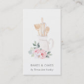 赤面ピンク器具ケータリングフローラローラーウィスク 名刺 (正面)