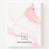 赤面ピンク大理石の名エレガント前ビジネスロゴ ノートブック (裏面)