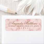 赤面ピンク大理石の書道スクリプトアドレス ラベル (インサイチュ)