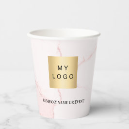 赤面ピンク大理石ビジネス企業のロゴqrコード 紙コップ