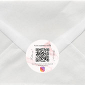 赤面ピンク大理石ビジネスqrコードinstagram ラウンドシール