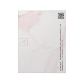 赤面ピンク大理石QRコードビジネスロゴ ノートパッド (回転)