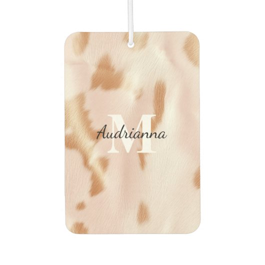 赤面ピンク女性のカーボーイコウィドモノグラム カーエアーフレッシュナー (正面)