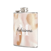 赤面ピンク女性のカーボーイコウィドモノグラム フラスク (左)