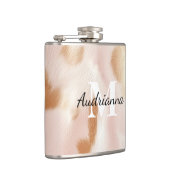 赤面ピンク女性のカーボーイコウィドモノグラム フラスク (右)