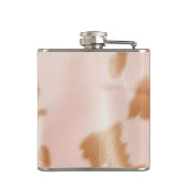 赤面ピンク女性のカーボーイコウィドモノグラム フラスク (裏面)