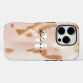 赤面ピンク女性のカーボーイコウィドモノグラム Case-Mate iPhoneケース (裏面 (横))