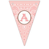 赤面ピンク女性のカーボーイバンダナ |ハッピーバースデー バンティングフラッグ (第3の旗)