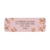 赤面ピンク差出人住所オータム秋ブランチ ラベル (正面)