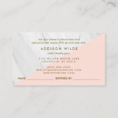 赤面ピンク幾何大理石モダン 紹介カード (裏面)