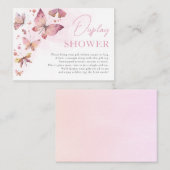 赤面ピンク彼女の私与えの蝶表示シャワー エンクロージャーカード (正面/裏面)