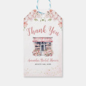 赤面ピンク彼女は市場のブライダルシャワー ギフトタグ (裏面)