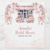 赤面ピンク彼女は市場のブライダルシャワー ワインラベル (シングルラベル)