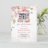 赤面ピンク彼女は市場のブライダルシャワー 招待状 (スタンド正面)