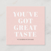 赤面ピンク得お素晴らし好み感謝していの スクエア名刺 (正面)