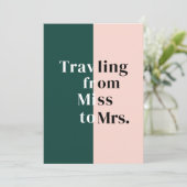 赤面ピンク恋しく思グ・グリーンへブライダルシャワー写真 招待状 (スタンド正面)