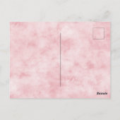 赤面ピンク愛白のハート ポストカード (裏面)