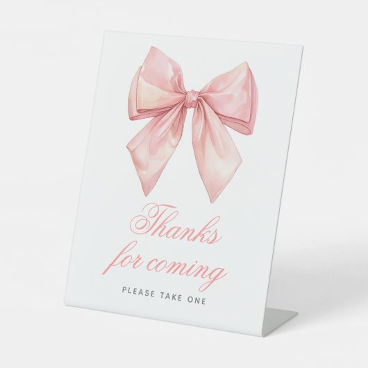 赤面ピンク感謝していのボーシャワー来のサイン 台座サイン (正面)