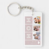 赤面ピンク我々愛するママの写真 キーホルダー (正面)