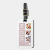 赤面ピンク我々愛するママの写真 ラゲッジタグ (正面縦)