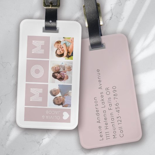 赤面ピンク我々愛するママの写真 ラゲッジタグ