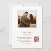 赤面ピンク抽象芸術フラワーフォト結婚ズ 招待状 (裏面)