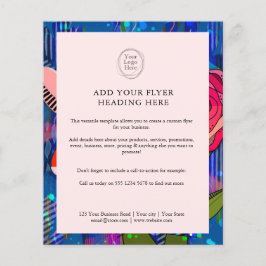 赤面ピンク抽象芸術モダンフローラ チラシ