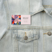 赤面ピンク抽象芸術モダンフローラ 名札 (インサイチュ)