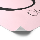 赤面ピンク文字'O'子供部屋名ウォールアート ポスター (角)