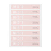 赤面ピンク日付保存住所 シール ラップアラウンドラベル (シート)