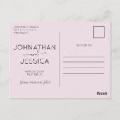 赤面ピンク日付写真カレンダーはがきを保存 ポストカード (裏面)