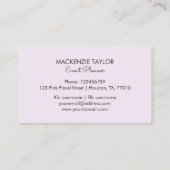 赤面ピンク春フラワーフローラブーケ 名刺 (裏面)