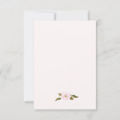 赤面ピンク春フローラ女の子のシャワー サンキューカード (裏面)