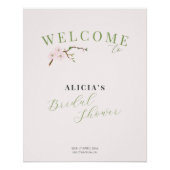 赤面ピンク春ブライダルシャワーウェルカムサイン ポスター (正面)
